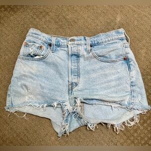 Levi’s 501 “cut-off” shorts. Women’s W27.
